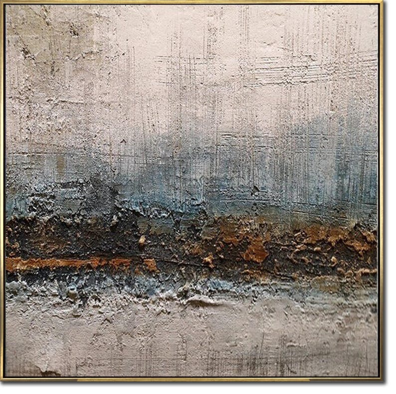 Large Gray Paintings On Canvas Abstract Gray Painting Contemporary Art Textured Painting Modern Art Canvas Living Room Wall Decor Modern