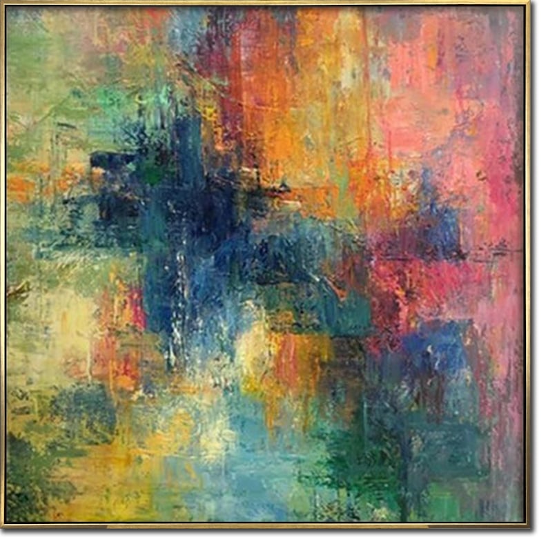 Abstract Painting On Canvas, Sunset Painting on Canvas, Original Artwork, Abstract Art, Clouds Painting, Sky Painting, Living Room Wall Art