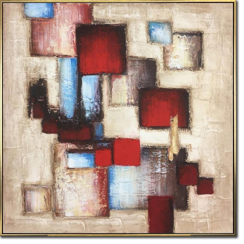 Abstract Beige Painting On Canvas, Acrylic Oil Painting, Contemporary Wall Art, Textured Fine Art Handmade Painting for Living Room Decor