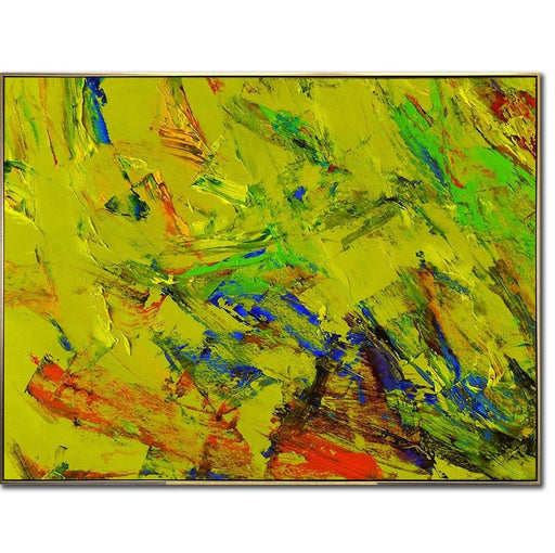 Original Abstrakte Grüne Gemälde auf Leinwand Türkis Kunstwerk Moderne Malerei Expressionistische Kunst Handgefertigtes Kunstwerk für Wohnzimmer Dekor