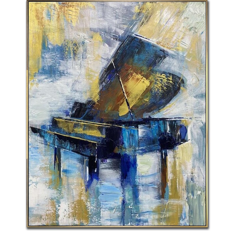Extra Large Canvas Piano Abstract Painting Canvas Original Modern Painting Acrylic Unique Painting Creative Wall Art for Living Room