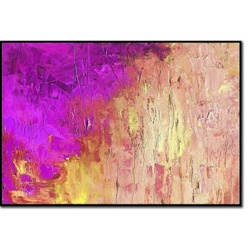 Purple Painting Gold Leaf Paintings Textured Abstract Art Palette Knife Art Color Paintings Contemporary Art Pink Paintings Handmade Artwork