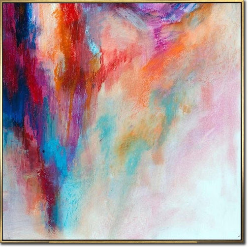 Pale Original Artwork Colorful Contemporary Painting on Canvas with Pink and Orange colors Oil and Acrylic Fine Art