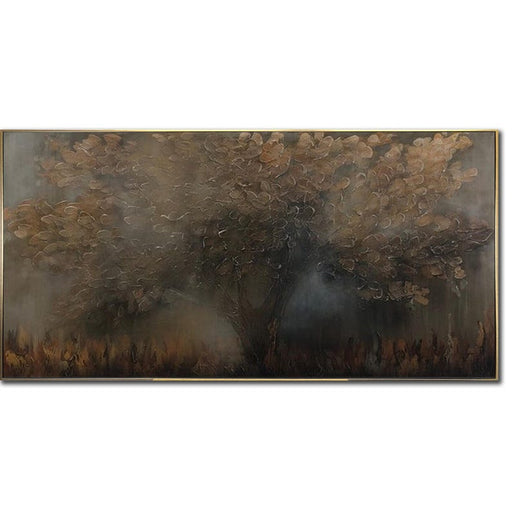 Ruhige Waldlandschaft Abstrakte Strukturierte Baumlandschaft in Erdtönen Moderne Naturkunst Waldwandkunst Ruhe Natur Moderne Kunst