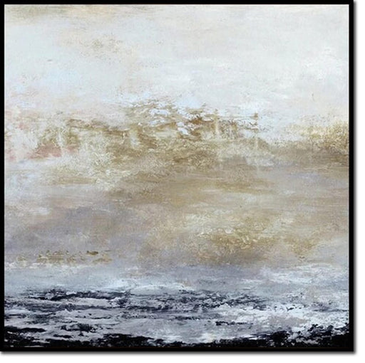 Neutral Tones Abstract Landscape Painting - Original Handmade Minimalist Wall Art