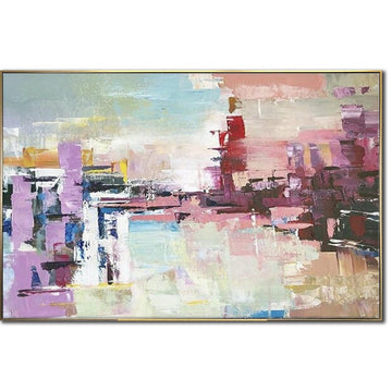 Abstract Painting Colorful Painting Oversized Wall Art Original Painting Bright Wall Art Living Room Wall Art Pink Painting Modern Wall Art
