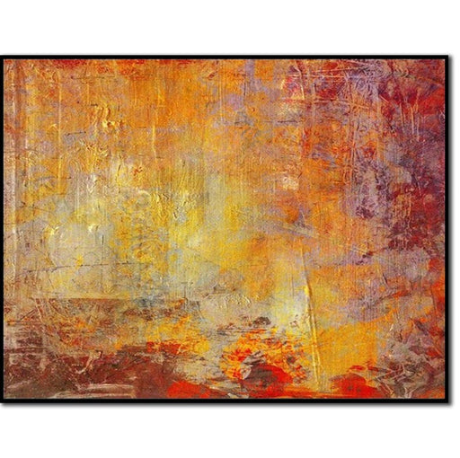 Gyldenorange abstrakt kunst - Livligt tekstureret lærred til moderne indretning - Stor moderne vægkunst til hjemmet eller kontoret
