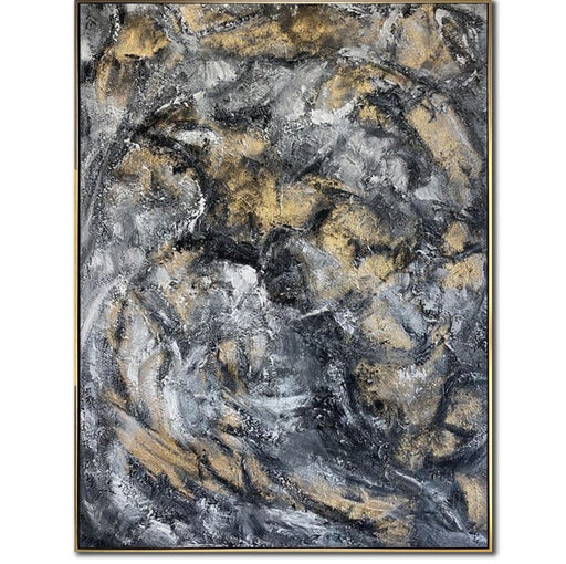 Abstract Gold Leaf Custom Oil Painting Original Textured Wall Art Modern Artwork Decor for Bedroom GOLDEN SWAMP