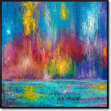 Color Symphony Vibrant Abstract Expressionist Painting Dynamic Modern Art Movement Energy Modern Design Textured Bright Art