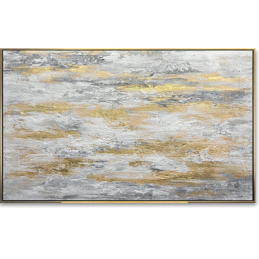 Luxury Gold and Silver Abstract Painting - Modern Metallic Wall Art for Elegant Interiors