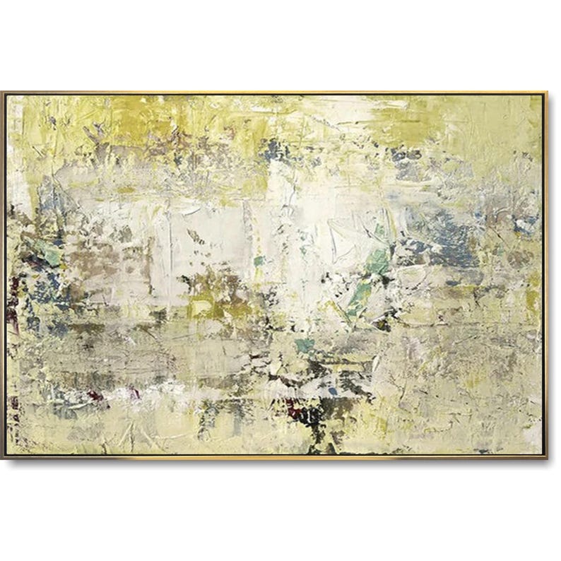 Abstrakt maleri Gult maleri Brugerdefineret oliemaleri Håndlavet gave Stue vægkunst Soveværelsesindretning Originalt maleri vægdekoration