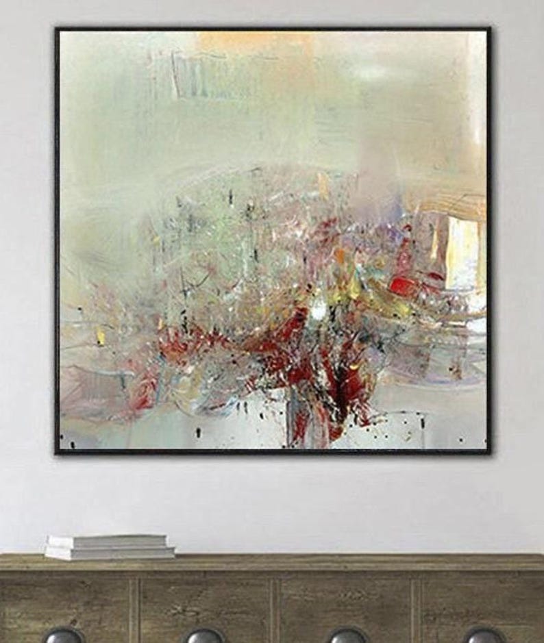 Abstract Painting Large Wall Art Beige Painting Textured Wall Art Modern Wall Art Custom Wall Art Framed Wall Art Bedroom Decor