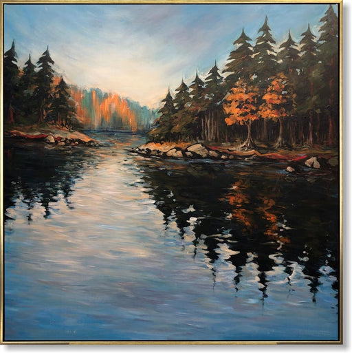 Forest Painting Abstract Autumn Landscape Wall Art Lake Painting Nature Paintings on Canvas Large Wall Art Modern Art Living Room Decor