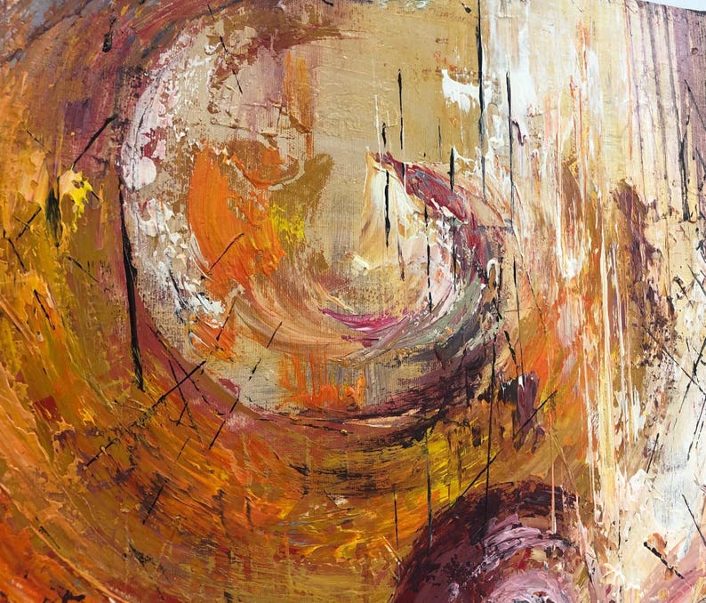 Abstract Painting Large Wall Decor Abstract Earth Tone Swirl Painting Textured Wall Art Handmade Modern Wall Art Custom Gift Canvas Art