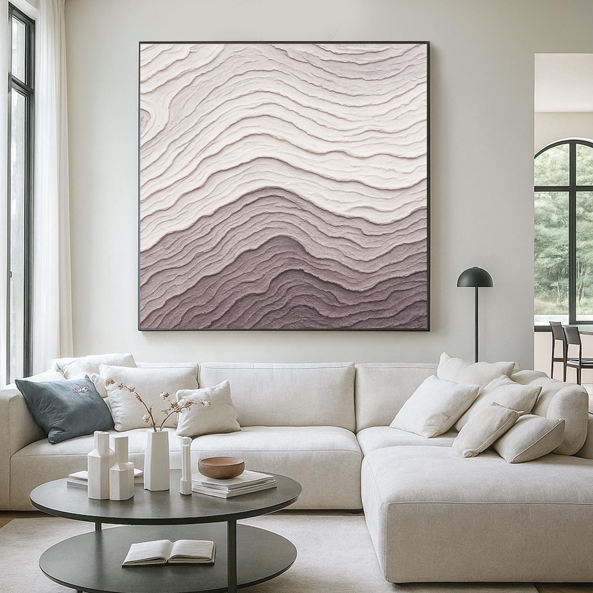 Original Layered Neutral Texture Oil Painting | Handcrafted Topographic Abstract Canvas Art | Earth Tone Modern Minimalist Wall Decor