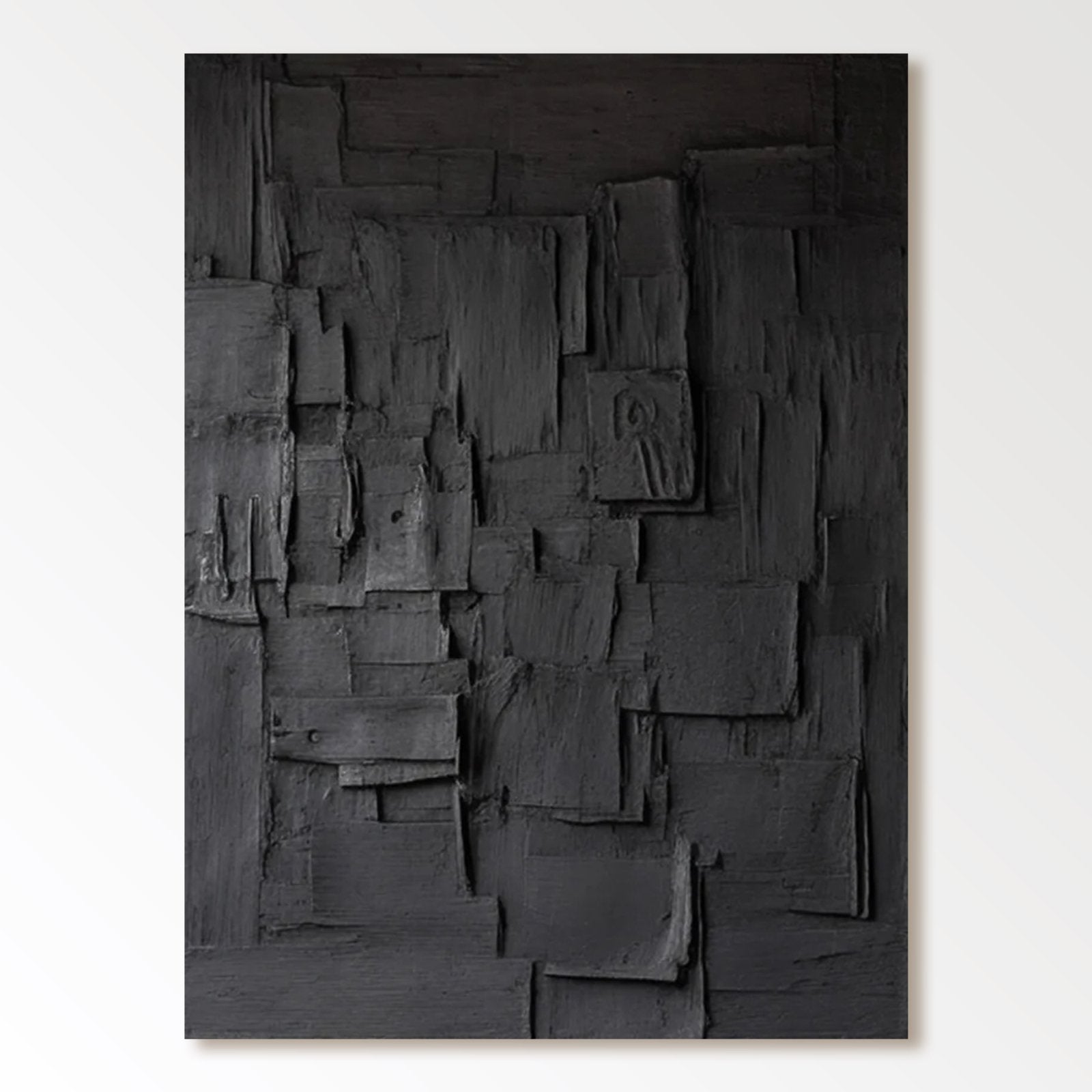 Minimalist Black Oil Painting " Noémie Fragments”