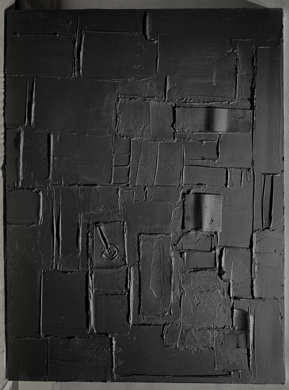 Minimalist Black Oil Painting " Noémie Fragments”