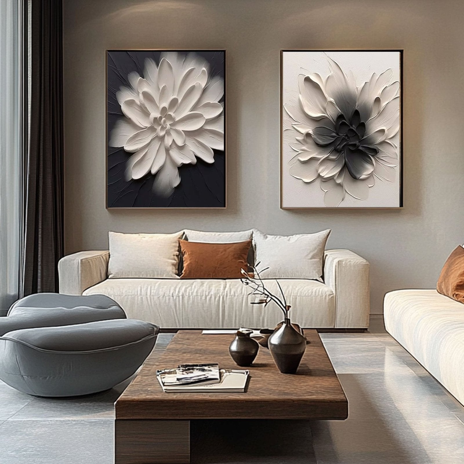 Minimalistisches Gemälde „Blancharme“