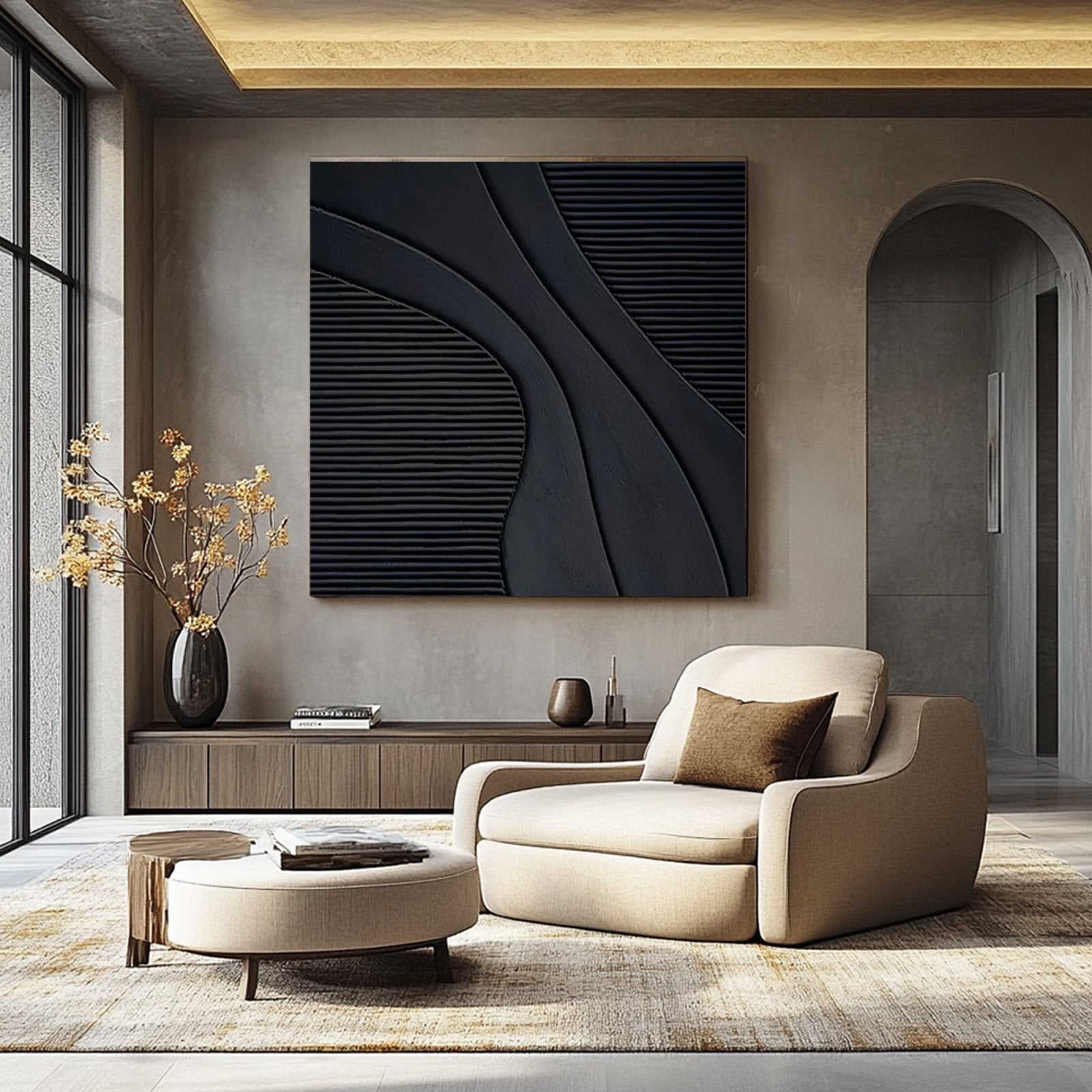 Minimalist Painting "Émeraude Sombre“