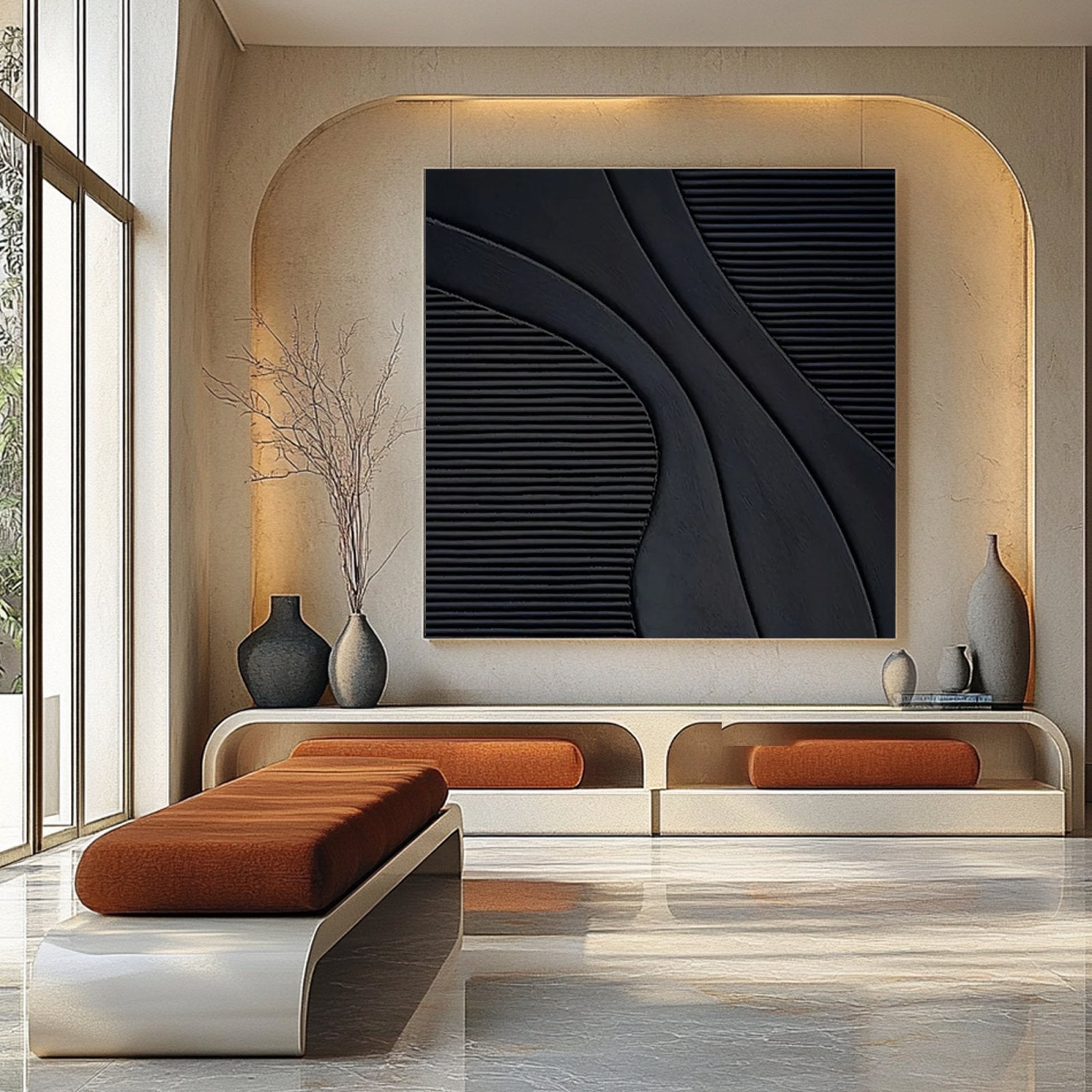 Minimalist Painting "Émeraude Sombre“