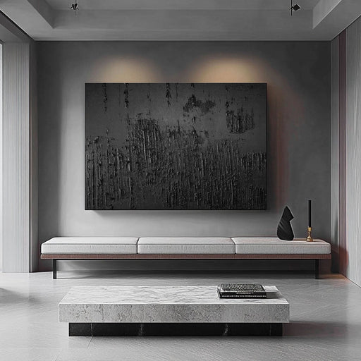 Minimalistisches Gemälde „Noircey Obscur“
