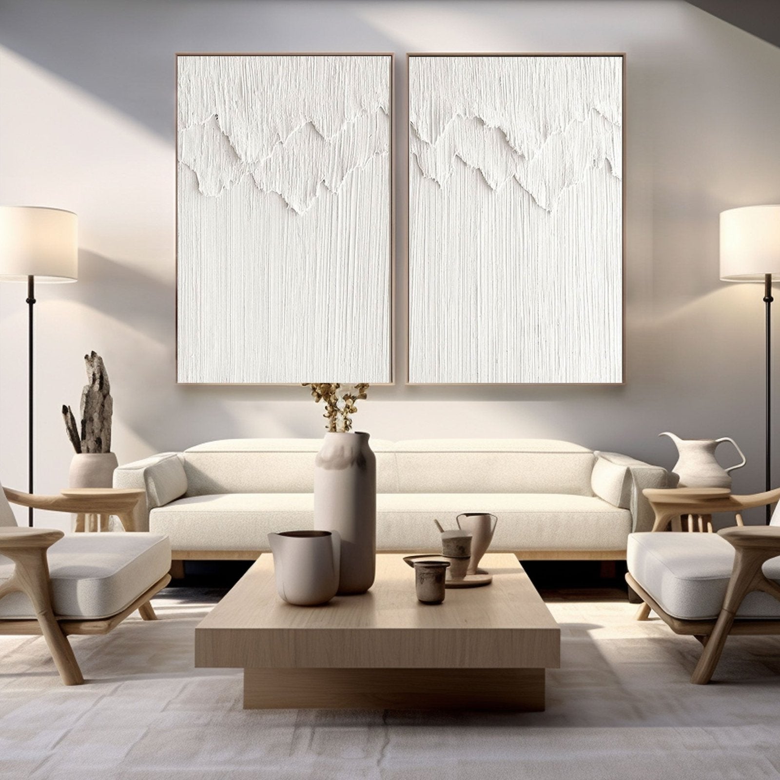 Minimalistisk maleri "Sneklædt ro"