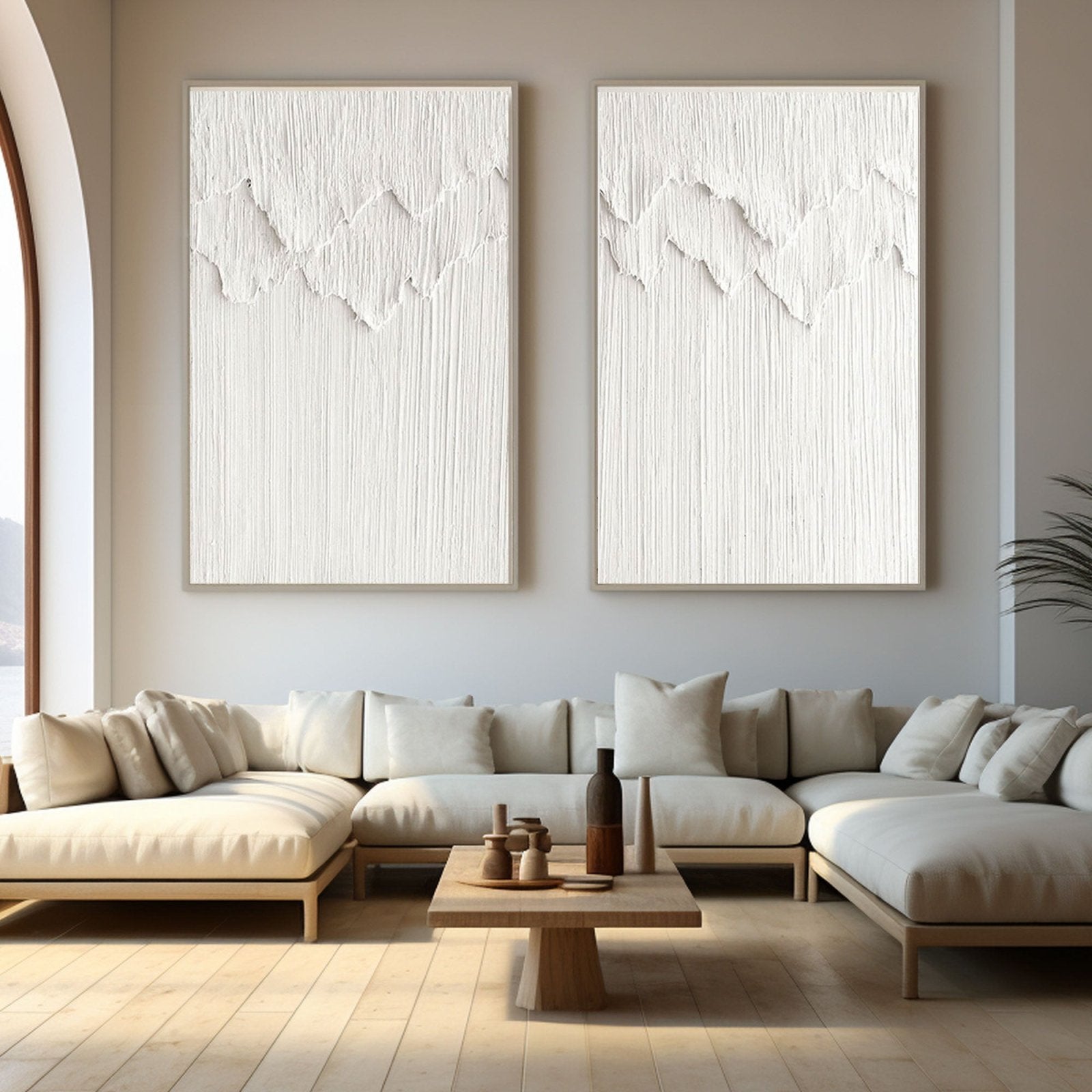 Minimalistisk maleri "Sneklædt ro"