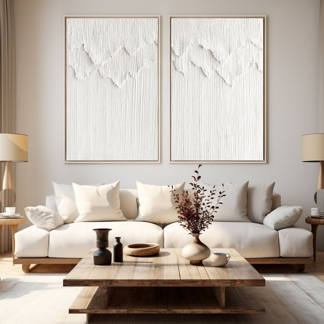 Minimalistisk maleri "Sneklædt ro"