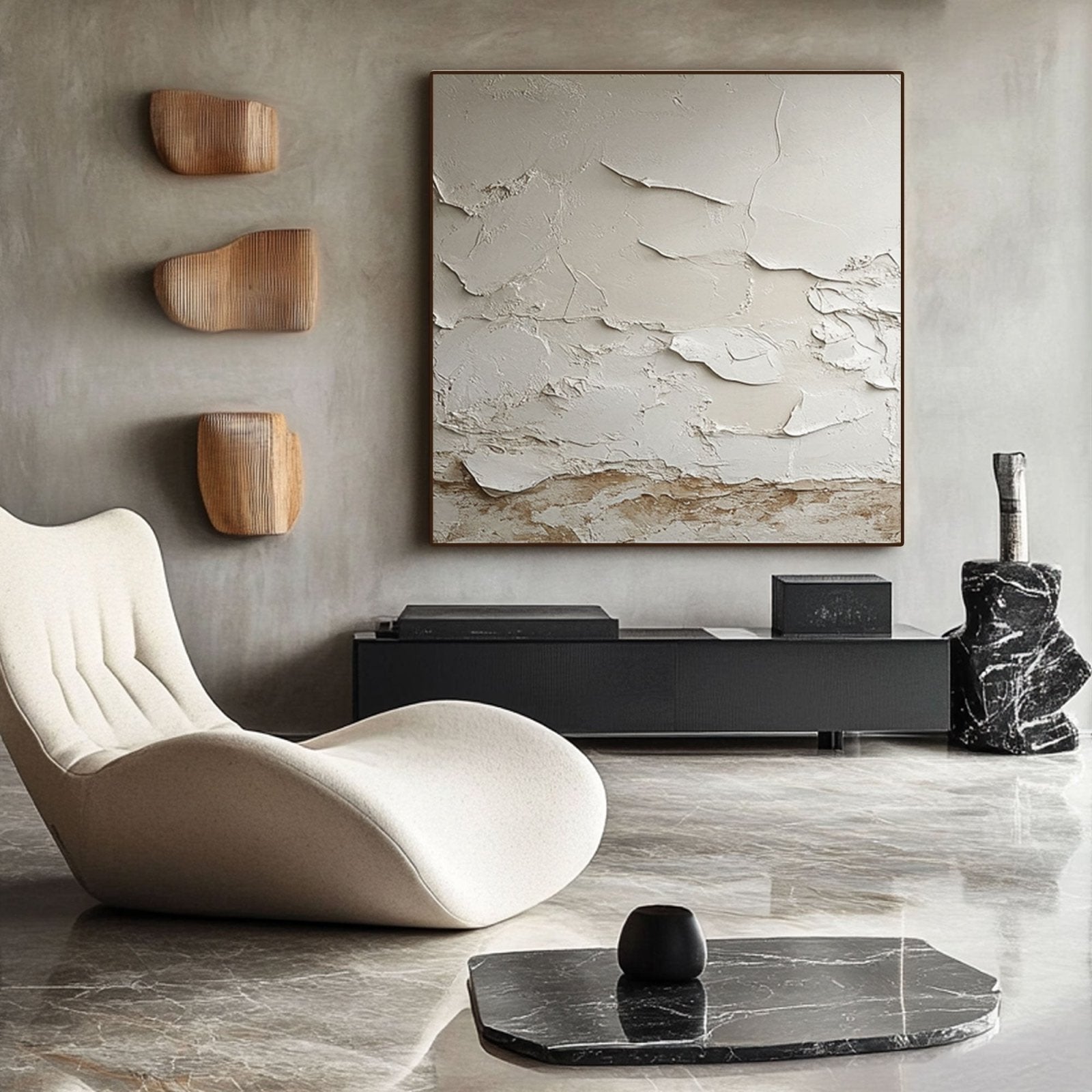 Minimalist Plaster Art "Silence du Plâtre"