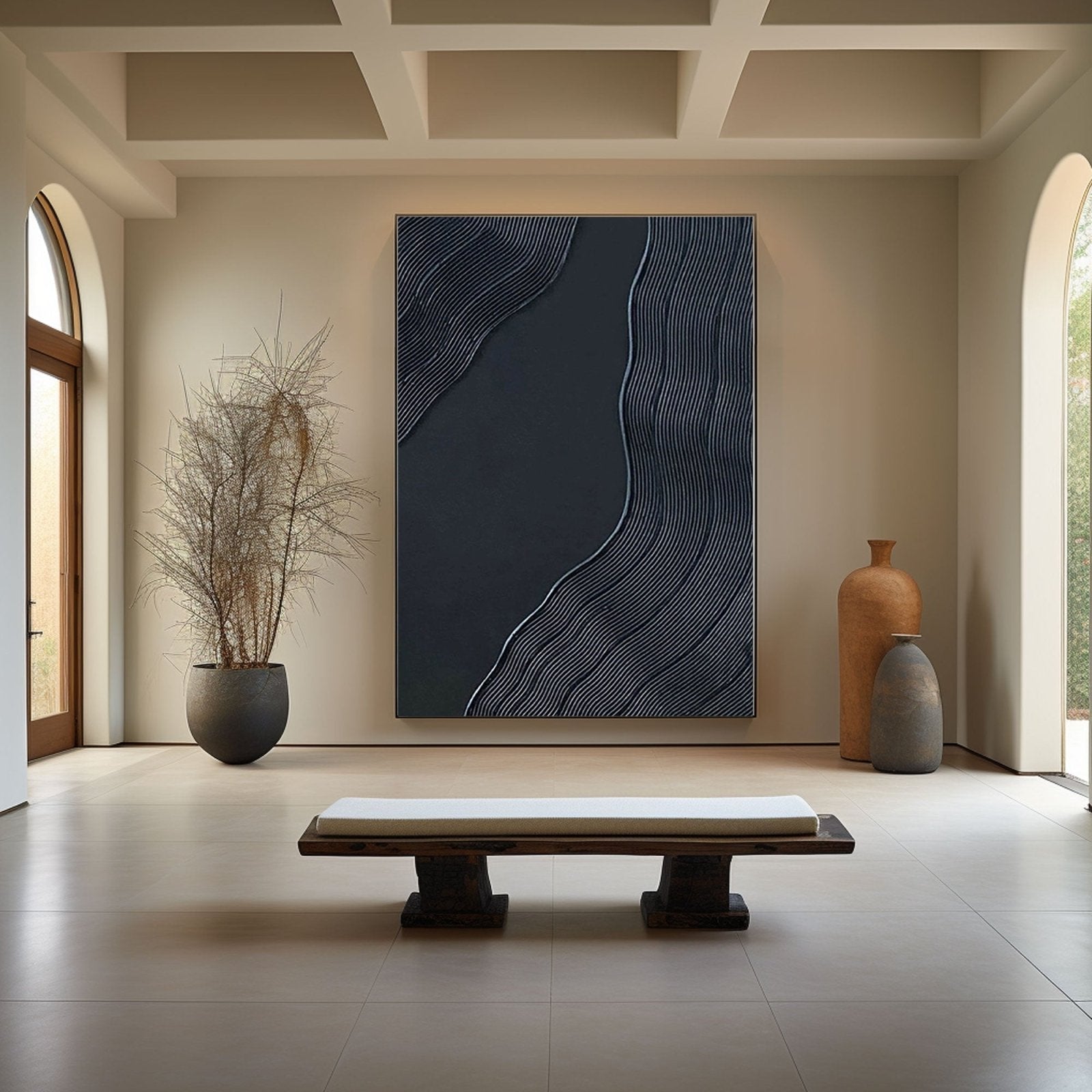 Minimalist Plaster Painting "Flow"
