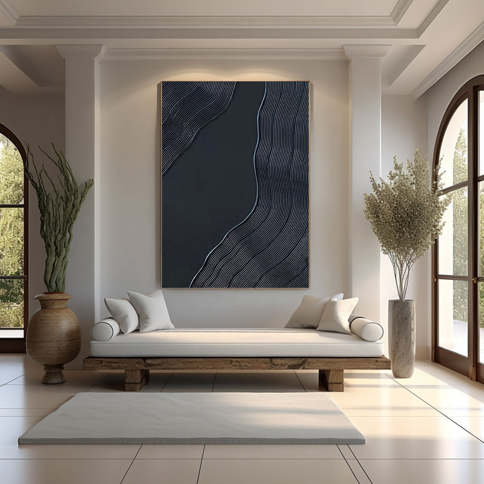 Minimalist Plaster Painting "Flow"