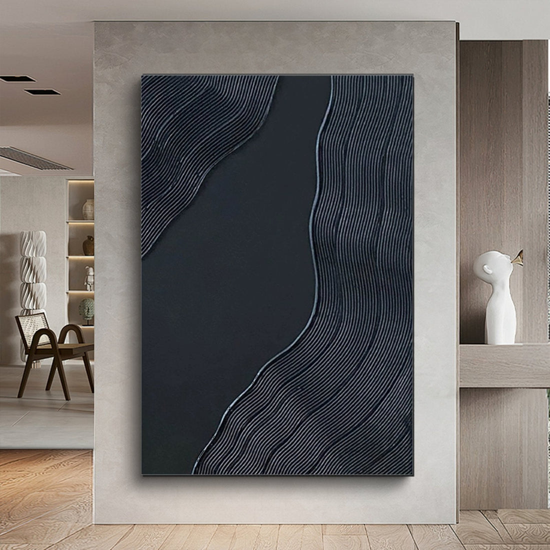 Minimalist Plaster Painting "Flow"