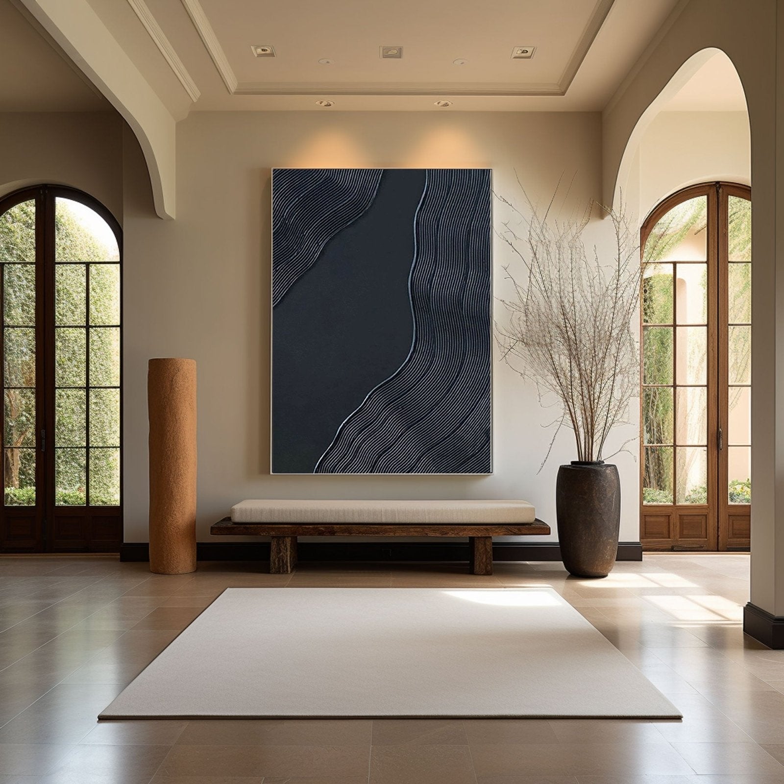 Minimalist Plaster Painting "Flow"