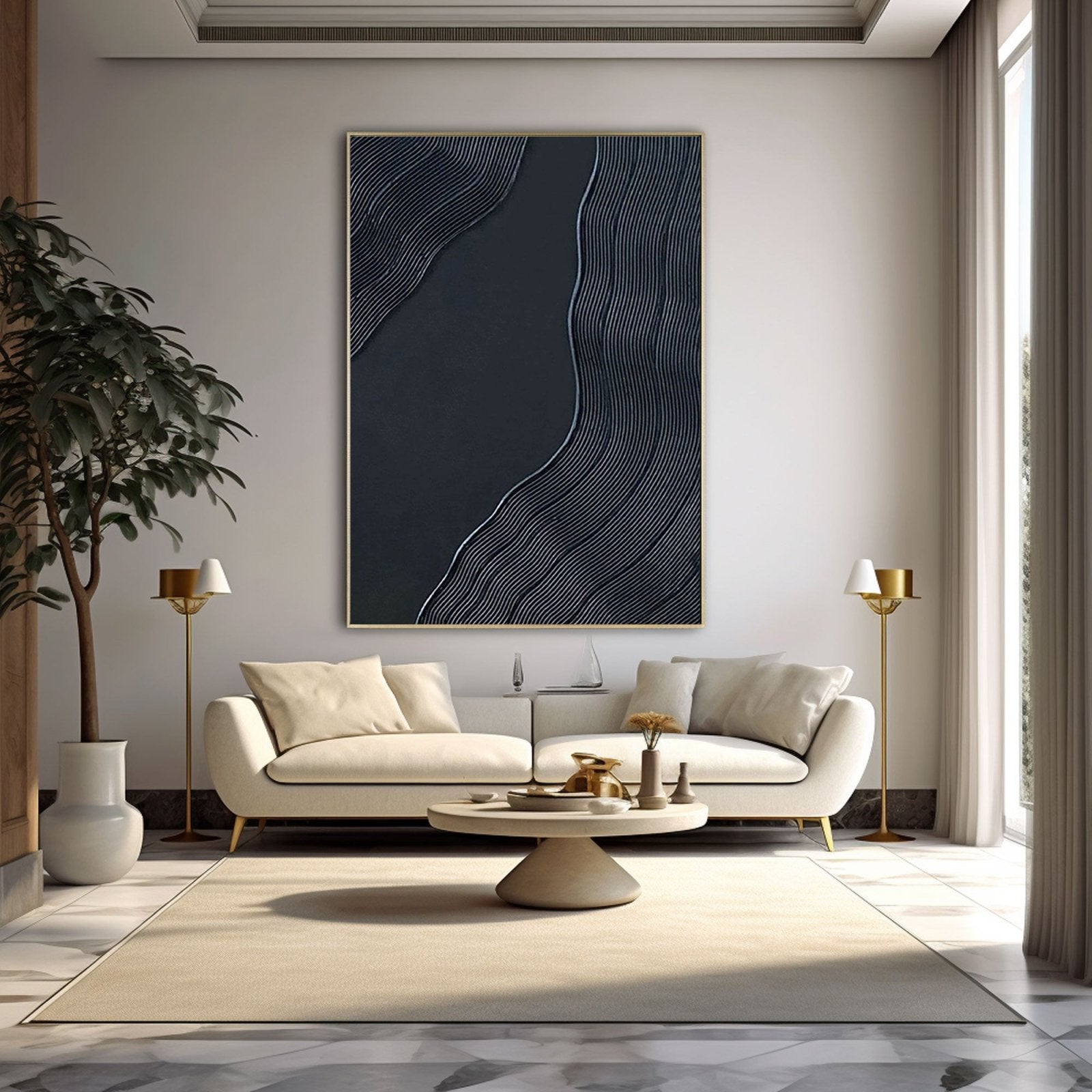 Minimalist Plaster Painting "Flow"