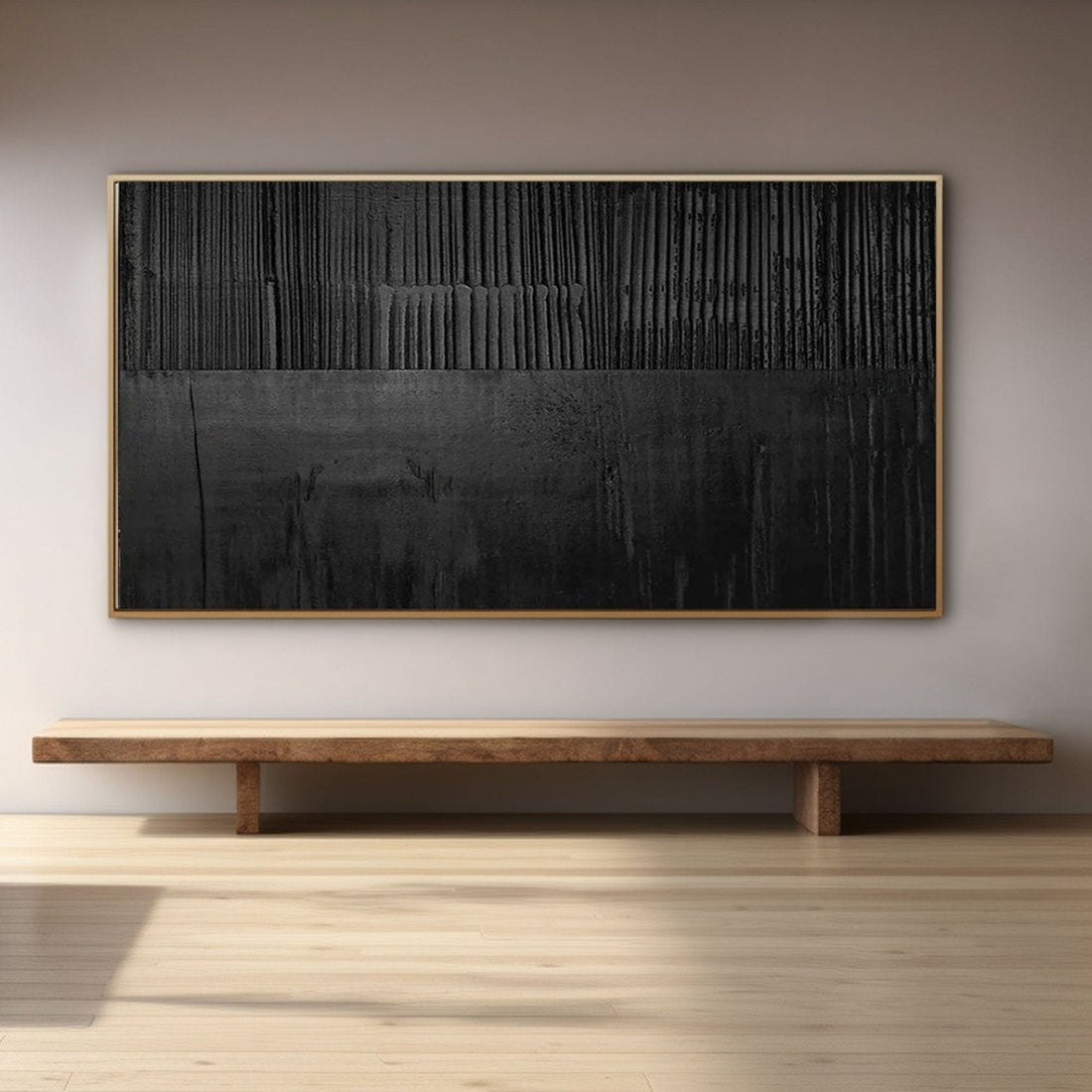 Minimalist Plaster Painting "Nocturne Veil"