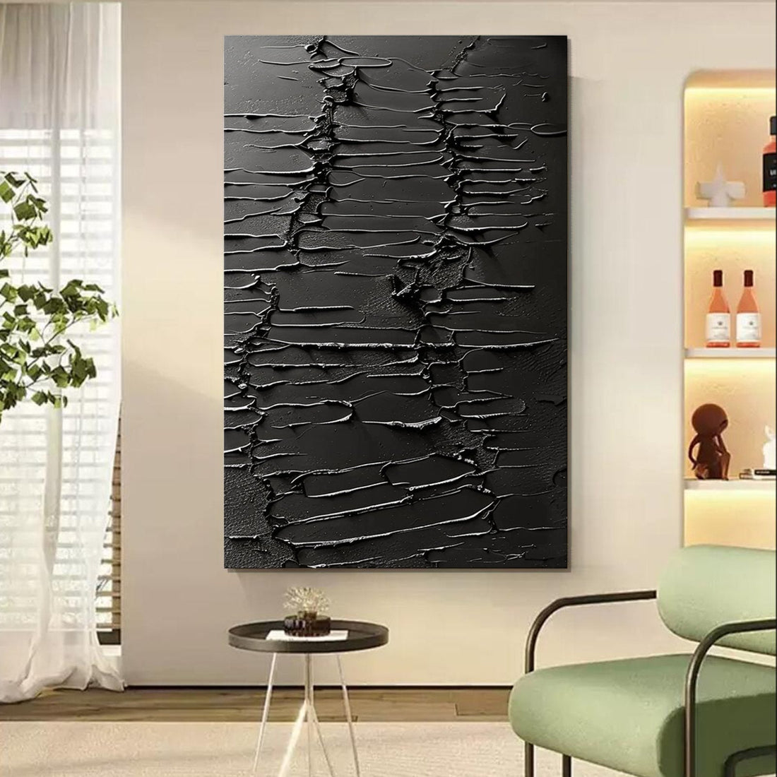 Minimalist Plaster Painting "Whispers of the Night"