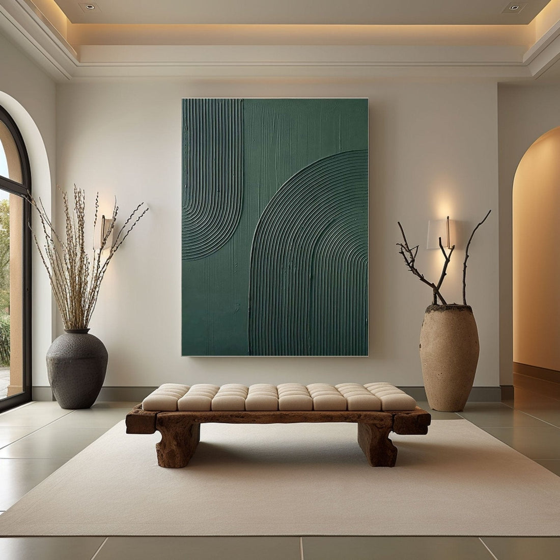 Minimalistisk tekstureret maleri "Verdant"