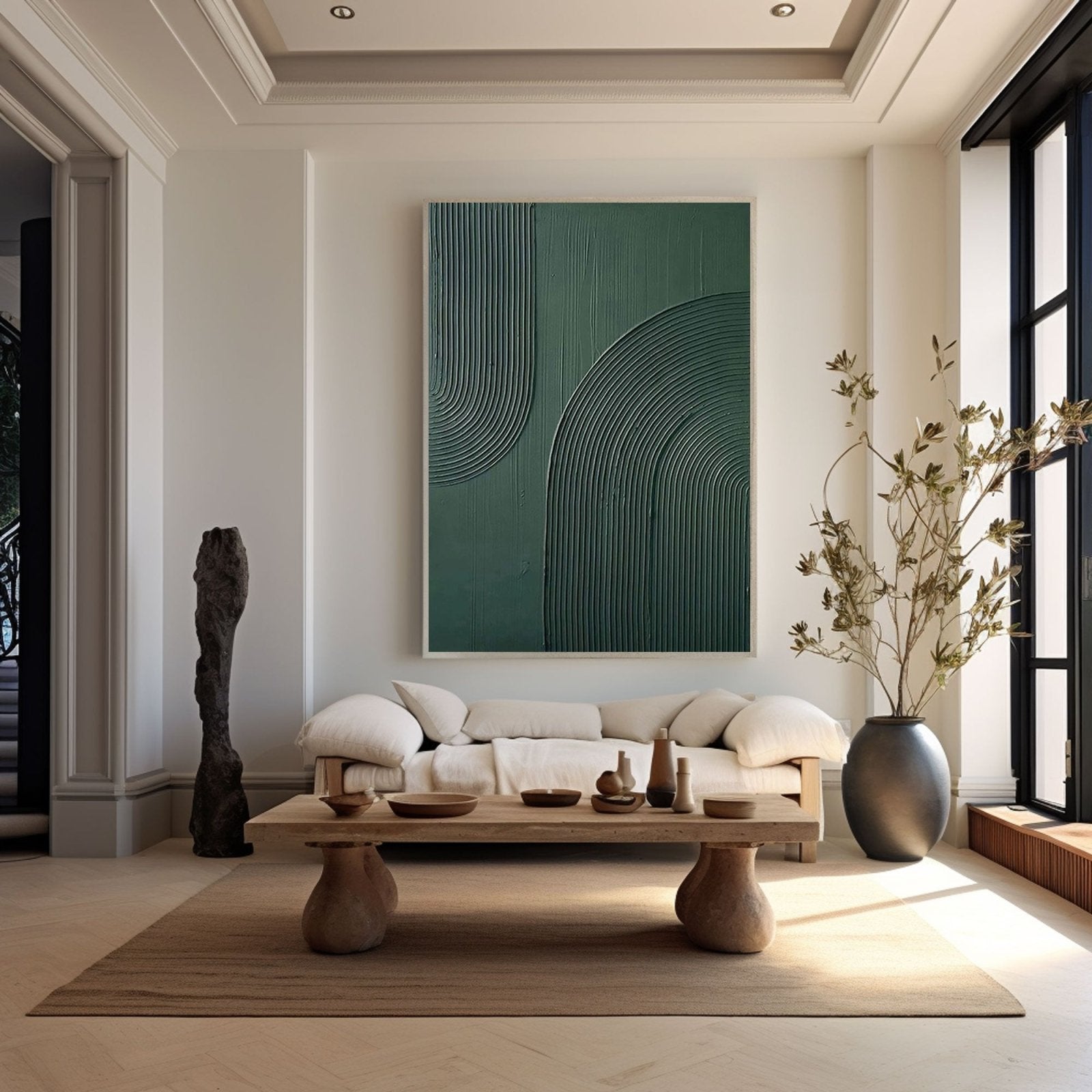 Minimalistisk tekstureret maleri "Verdant"