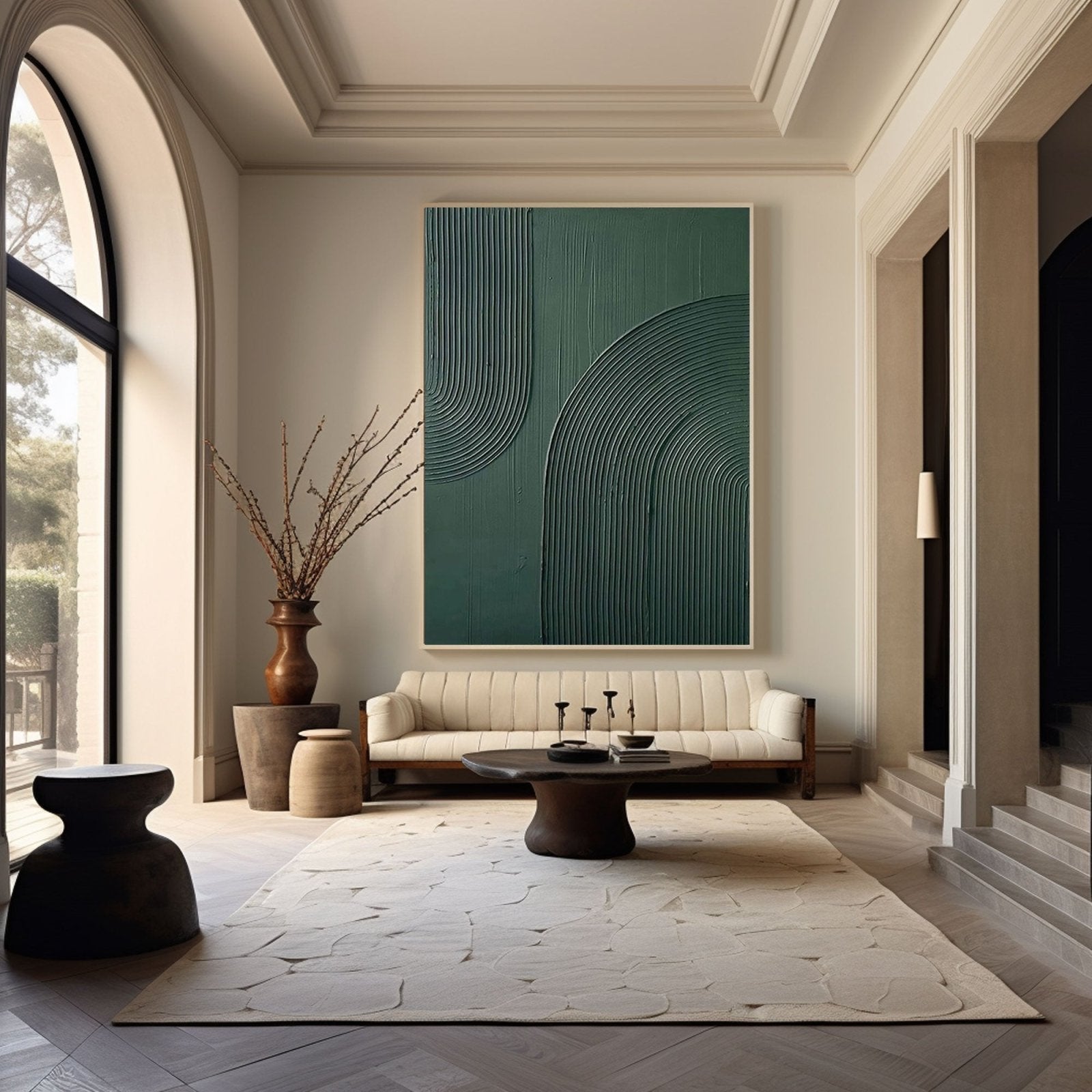 Minimalistisk tekstureret maleri "Verdant"
