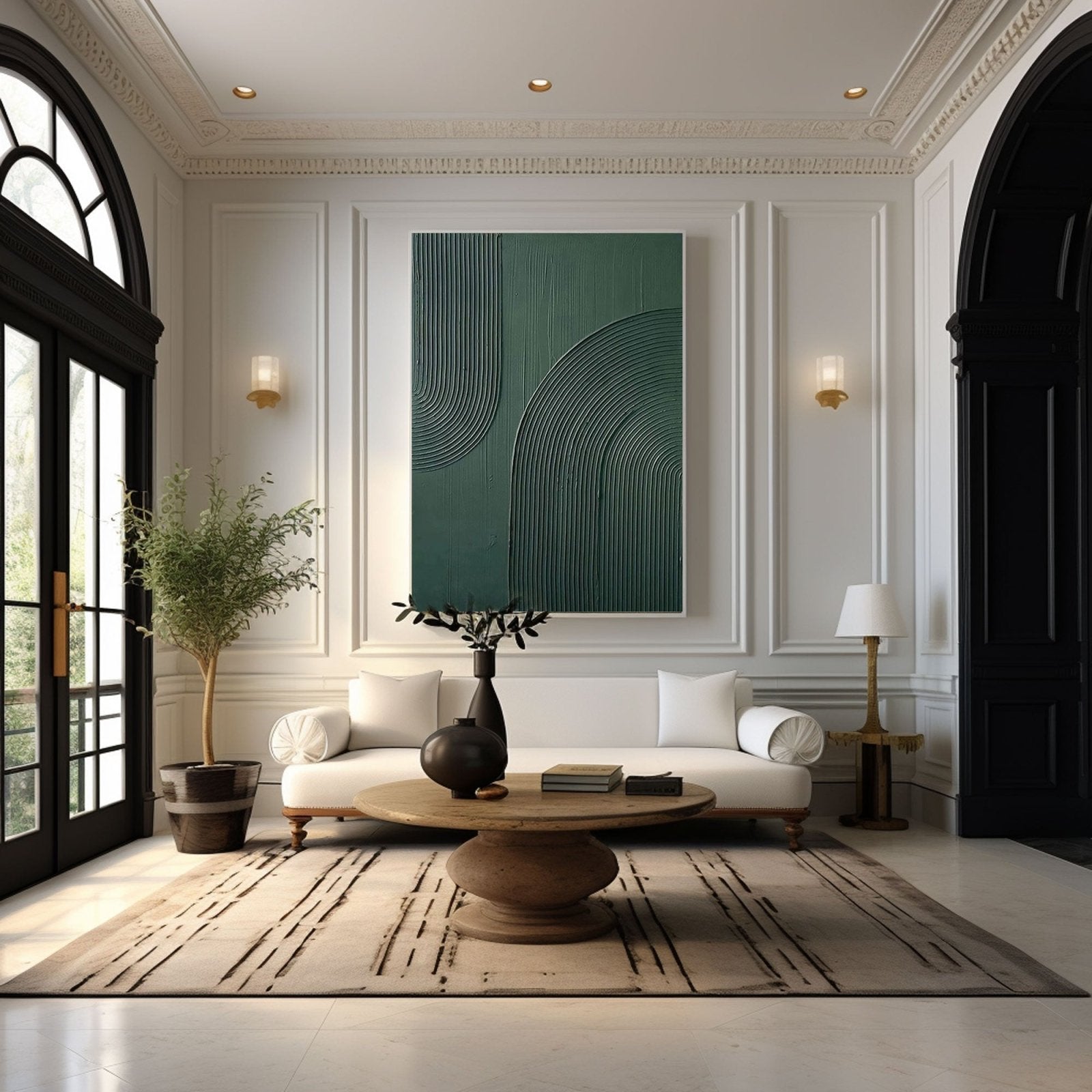 Minimalistisk tekstureret maleri "Verdant"