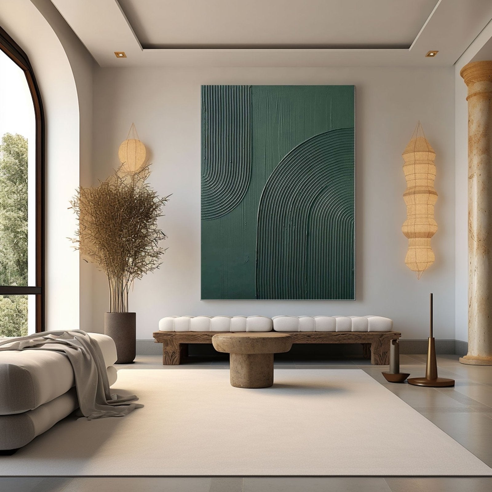 Minimalistisk tekstureret maleri "Verdant"