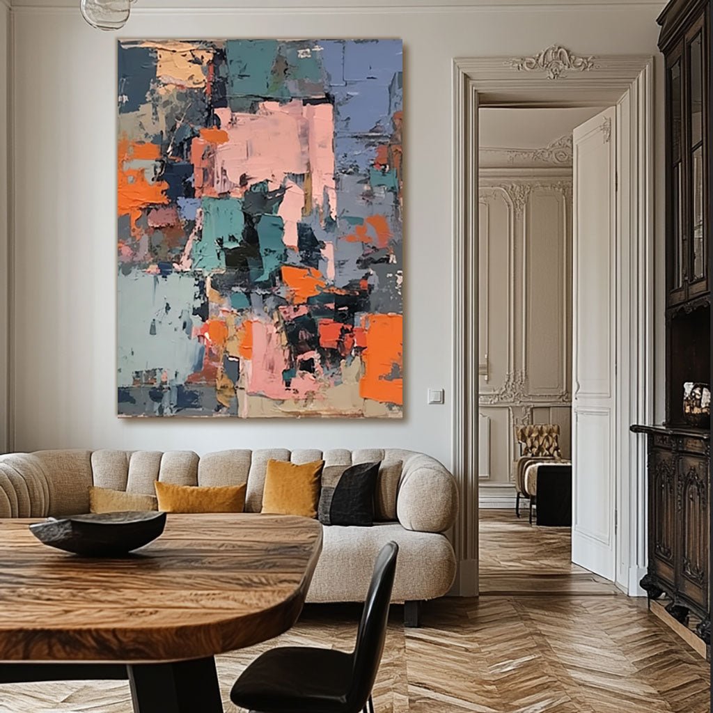 Plaster Colorful Painting "Fragmentos"