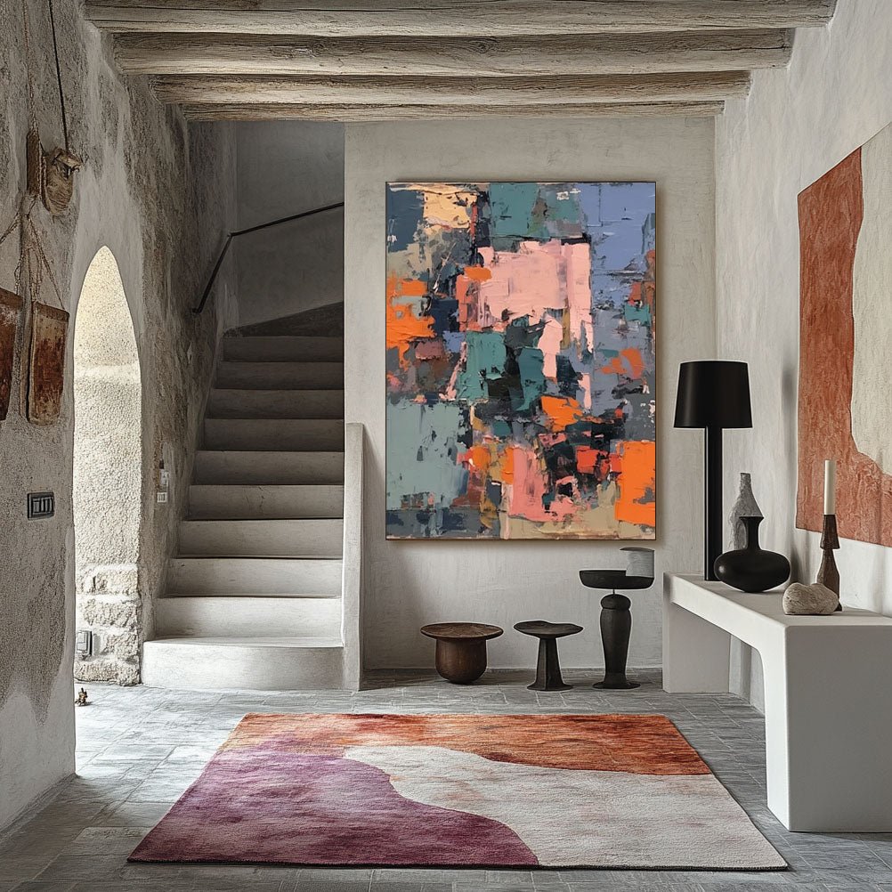 Plaster Colorful Painting "Fragmentos"