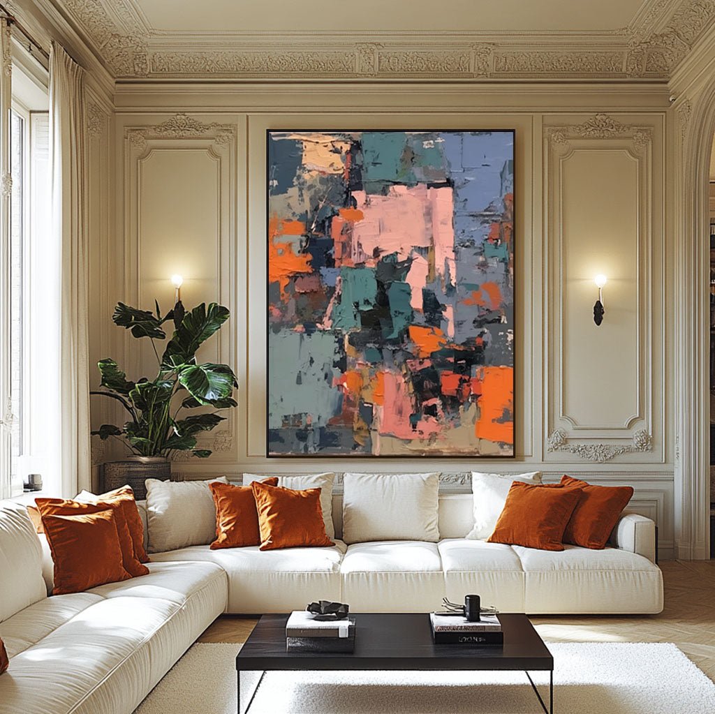 Plaster Colorful Painting "Fragmentos"