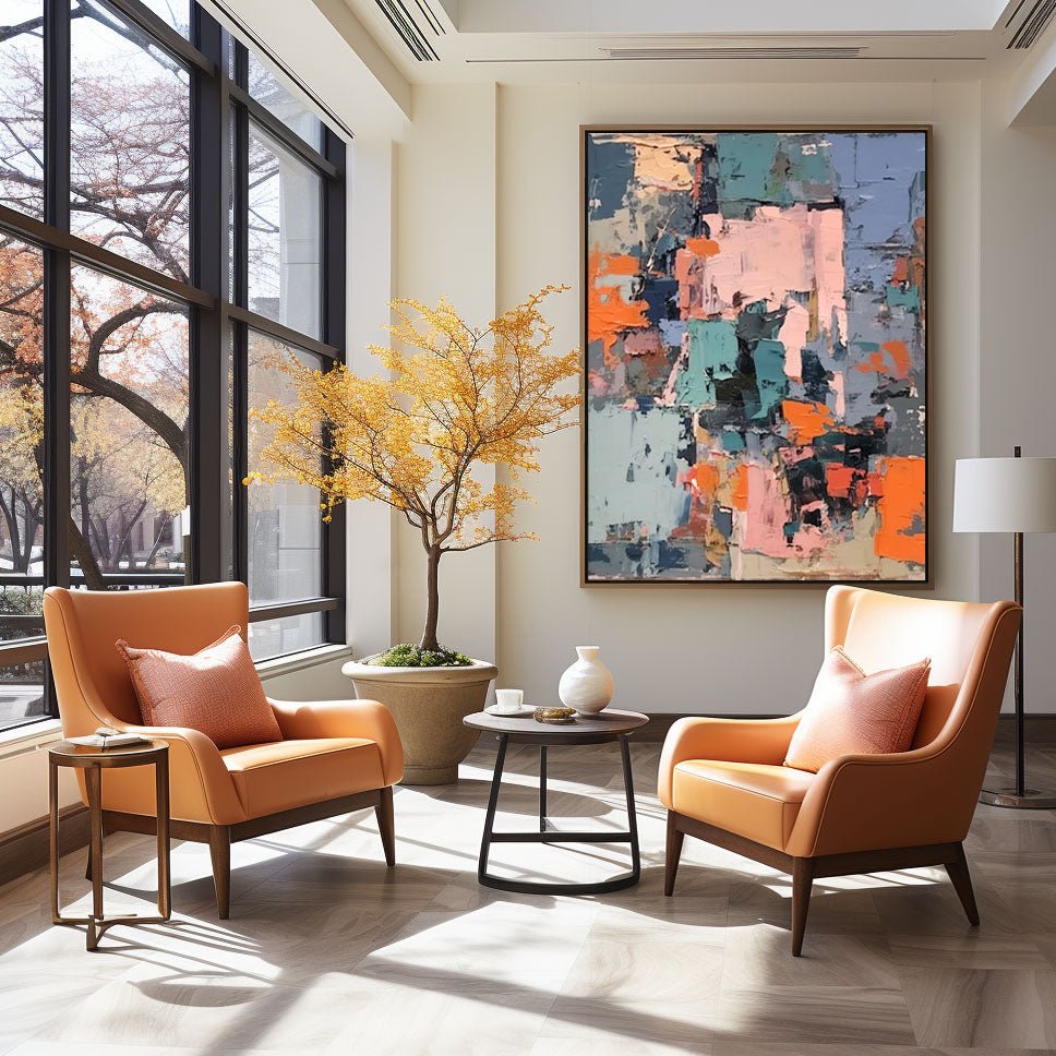 Plaster Colorful Painting "Fragmentos"