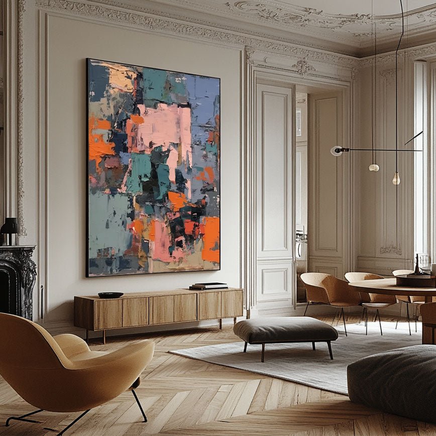 Plaster Colorful Painting "Fragmentos"