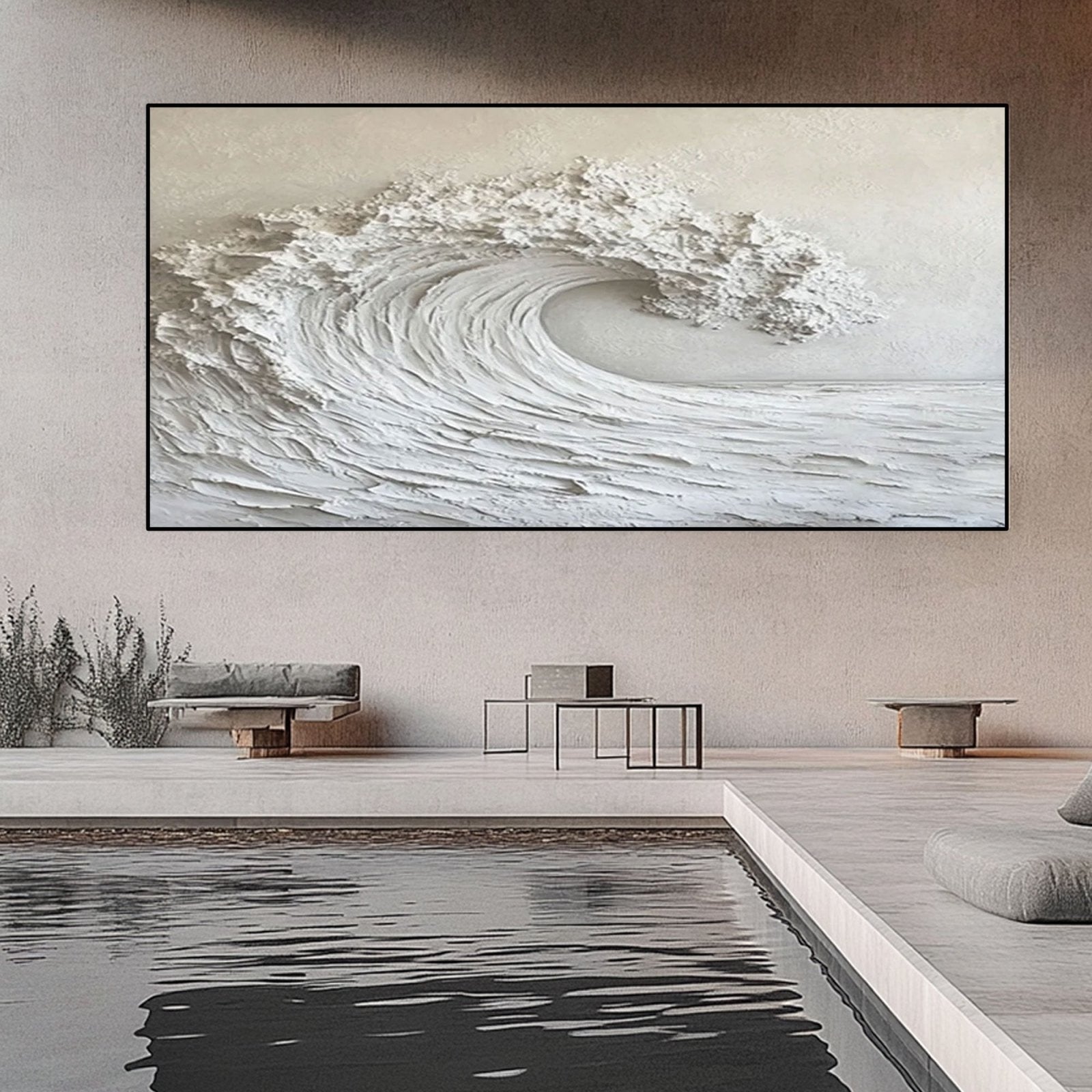 Plaster Painting "Blanc��leste��