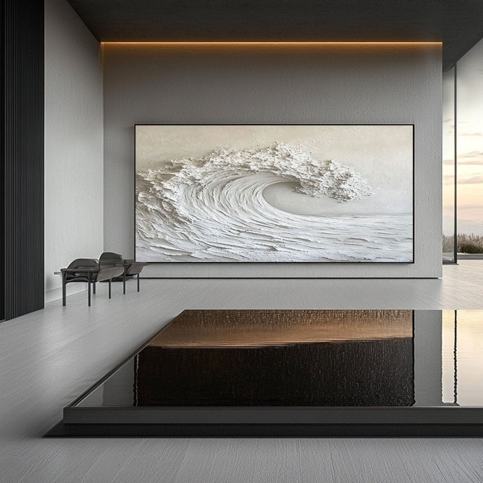 Plaster Painting "Blanc��leste��