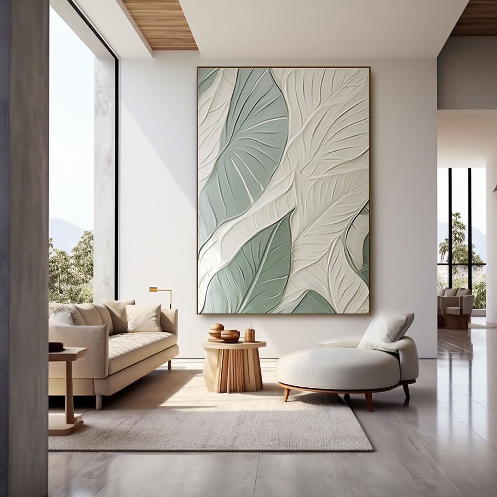 Plaster Painting "Feuilles Harmonieuses"