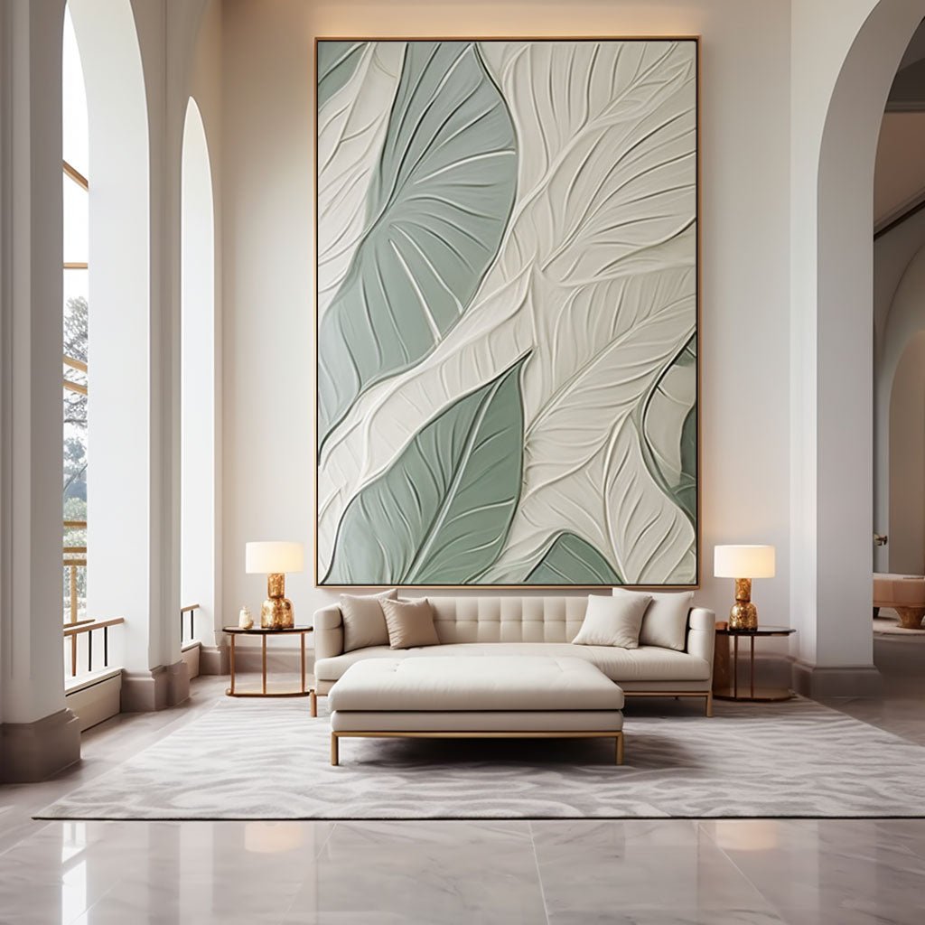 Plaster Painting "Feuilles Harmonieuses"
